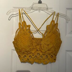 Mustard yellow bralette top